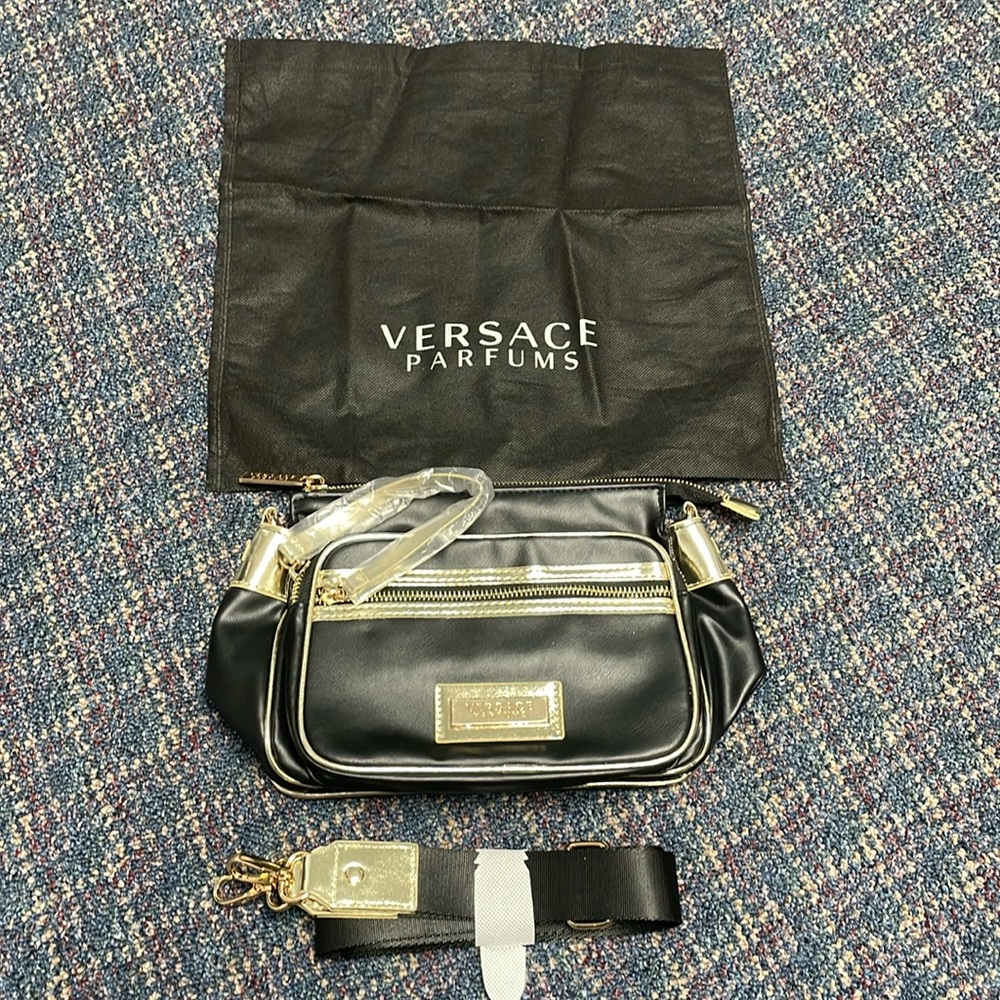 NWOT Versace crossbody cosmetics bag with dust bag